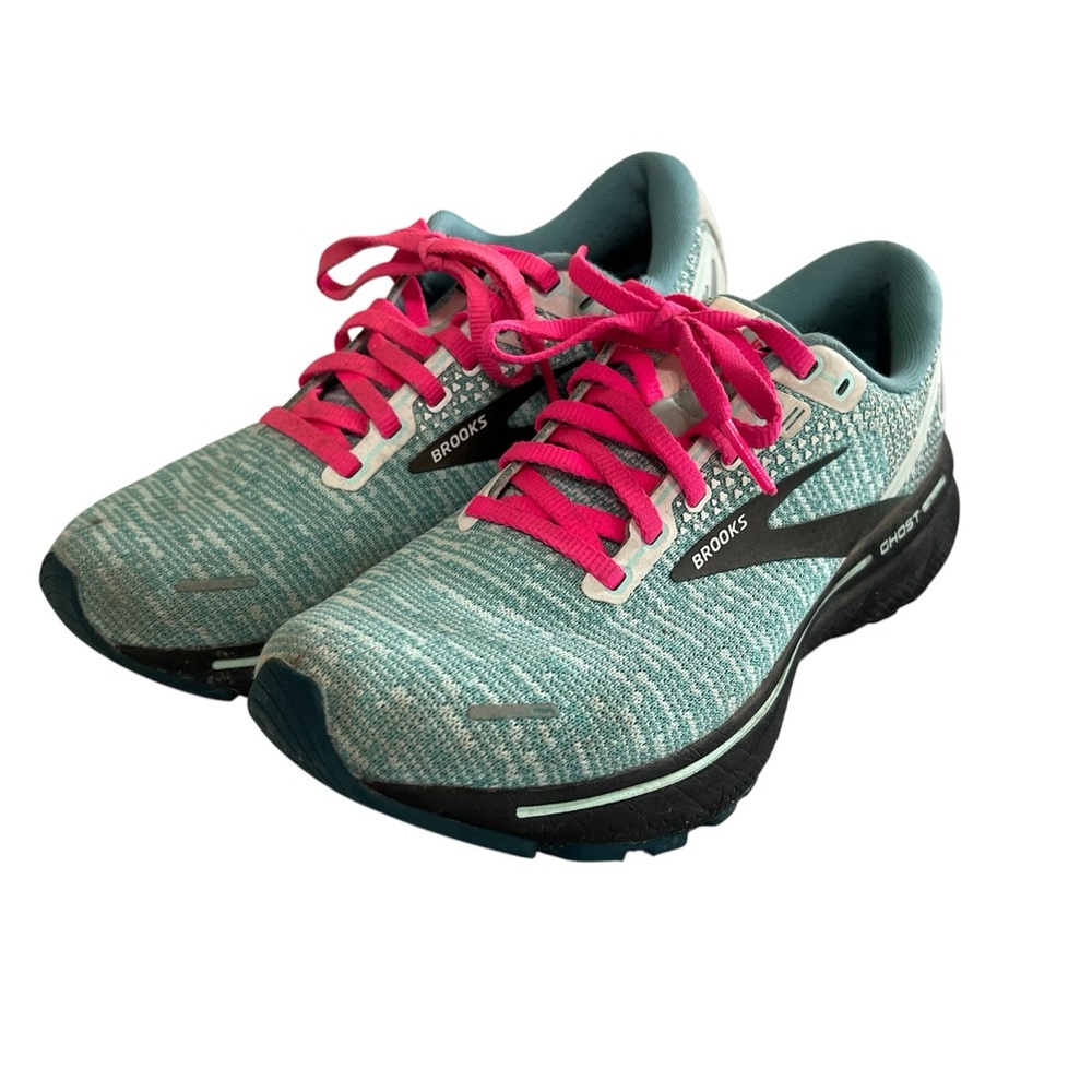 Brooks Ghost 14 Blue and Pink Athletic Shoes for Performance